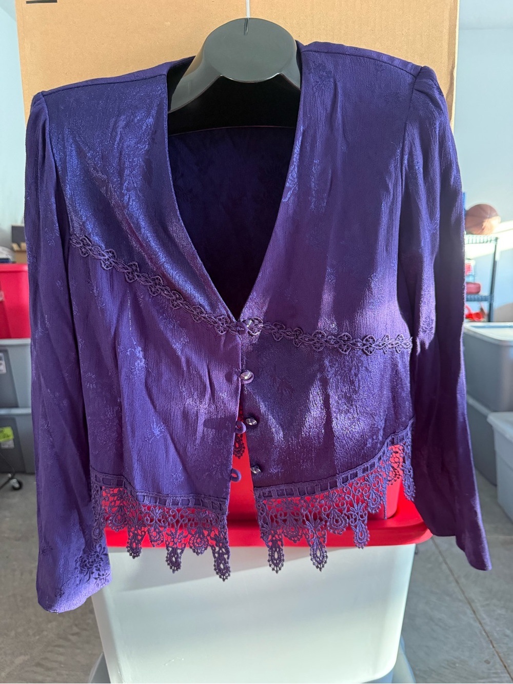 Women's Purple Lace-Trim Jacket m66 - Picture 2 of 5